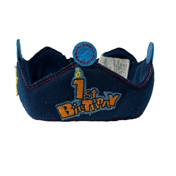 Birthday Crown, Boy Birthday Crown, Felt Crown, 1st Birthday - Picture 1 of 7
